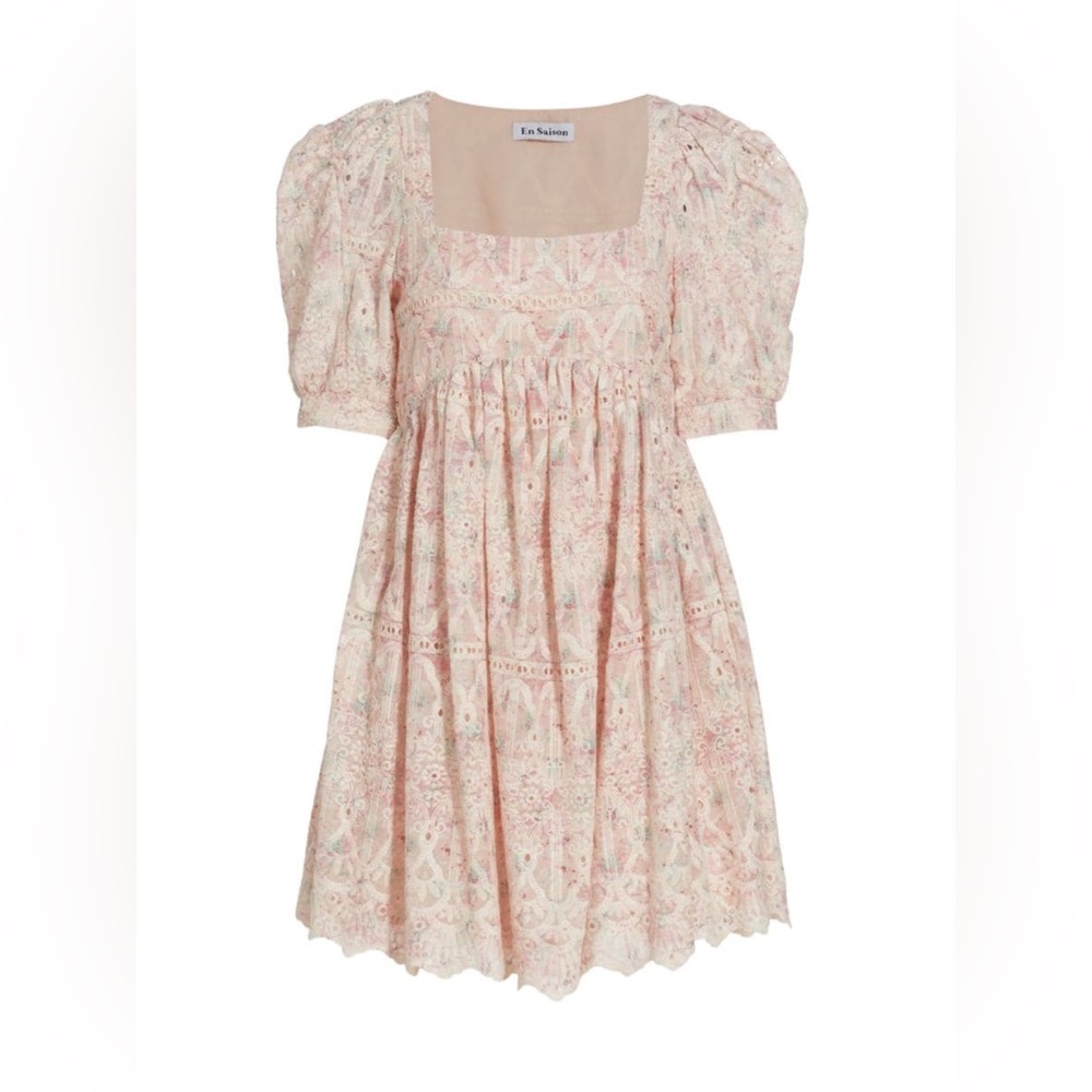 NWT En Saison Kiera Eyelet-Embroidered Mini Dress XS - Picture 2 of 7